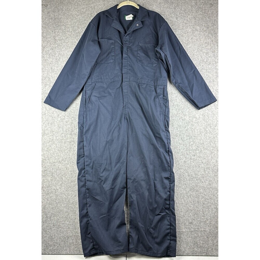 Liberty Coveralls Mens XL Navy Blue Workwear Jumpsuit Long Sleeve Zip Grunge*